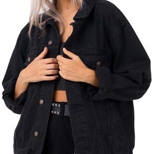 Black vintage oversized denim jacket